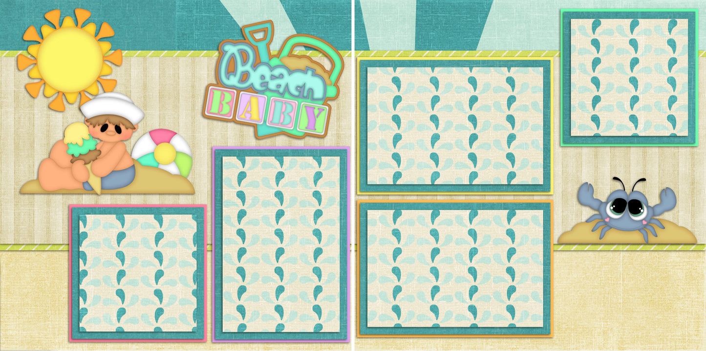 Beach Baby Boy - 25 - EZscrapbooks Scrapbook Layouts Beach - Tropical
