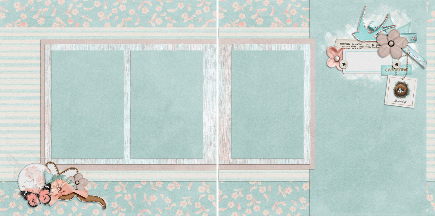 Endearing - 4950 - EZscrapbooks Scrapbook Layouts Girls, Grandmother, Mother, Other