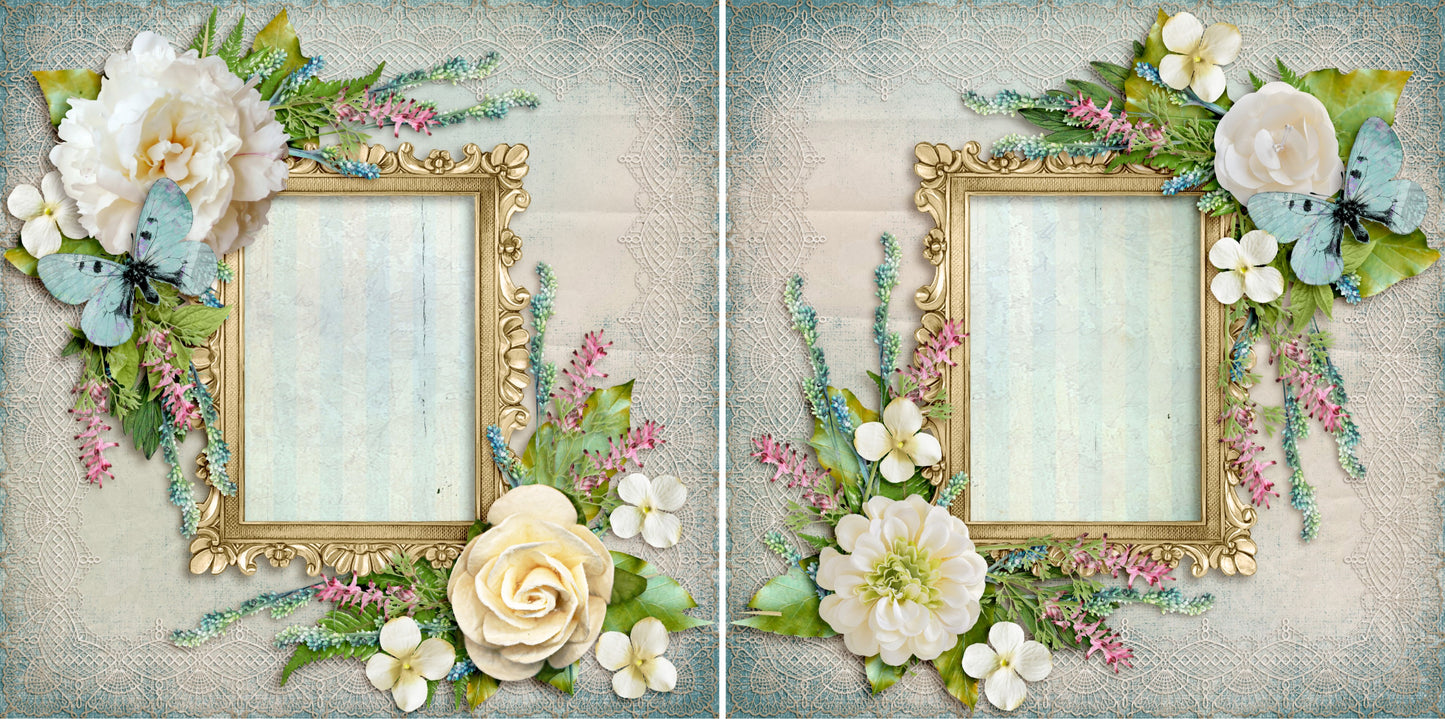 Romantic at Heart - 4196 - EZscrapbooks Scrapbook Layouts Girls, Heritage