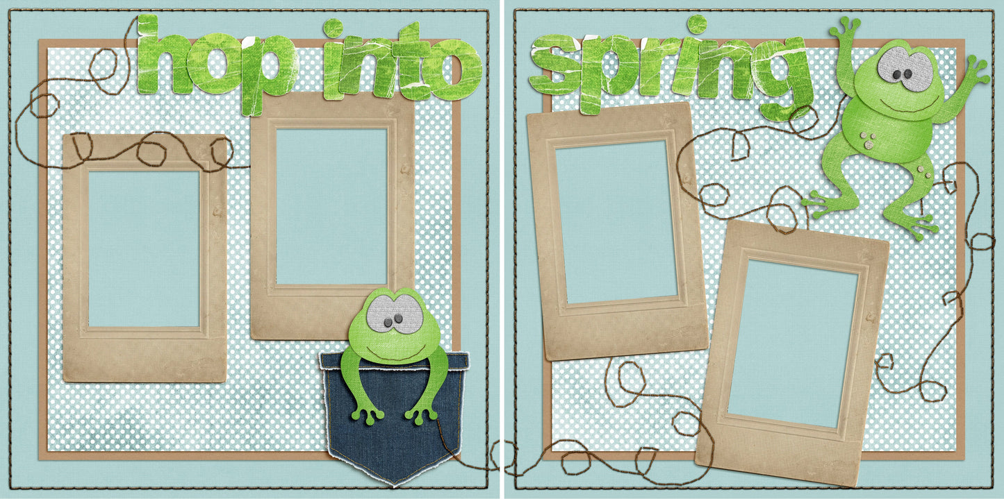 Hop Into Spring - 4700 - EZscrapbooks Scrapbook Layouts Spring - Easter