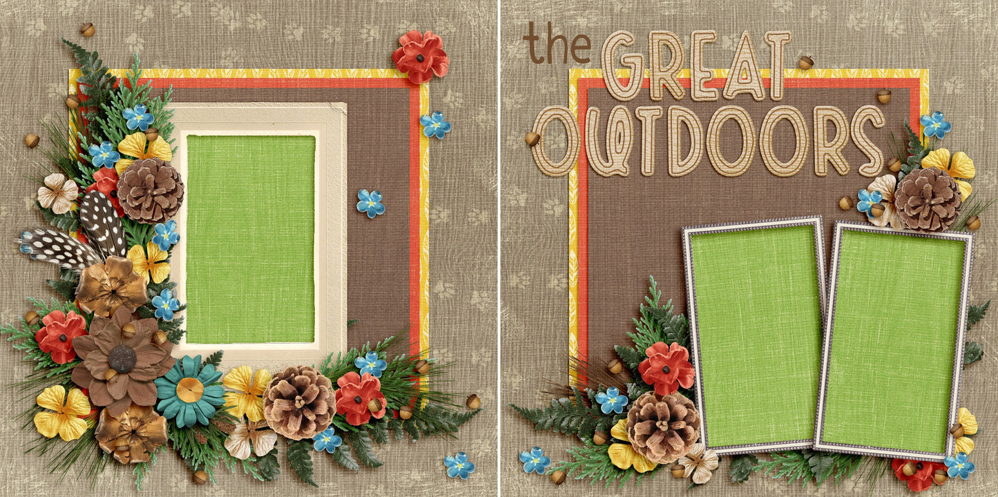 The Great Outdoors - 4960 - EZscrapbooks Scrapbook Layouts Camping - Hiking
