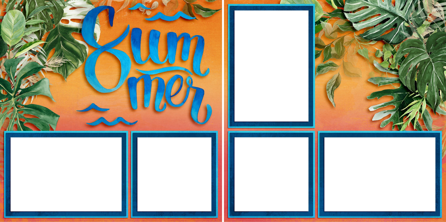 Summer - Digital Scrapbook Pages - INSTANT DOWNLOAD - 2019 - EZscrapbooks Scrapbook Layouts Beach - Tropical, Summer