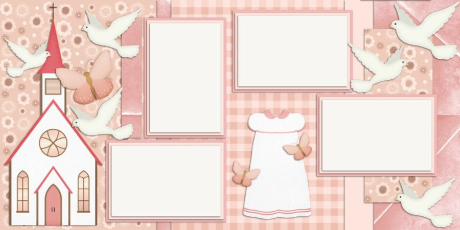 Baptism Girl - 443 - EZscrapbooks Scrapbook Layouts Faith - Religious, Girls