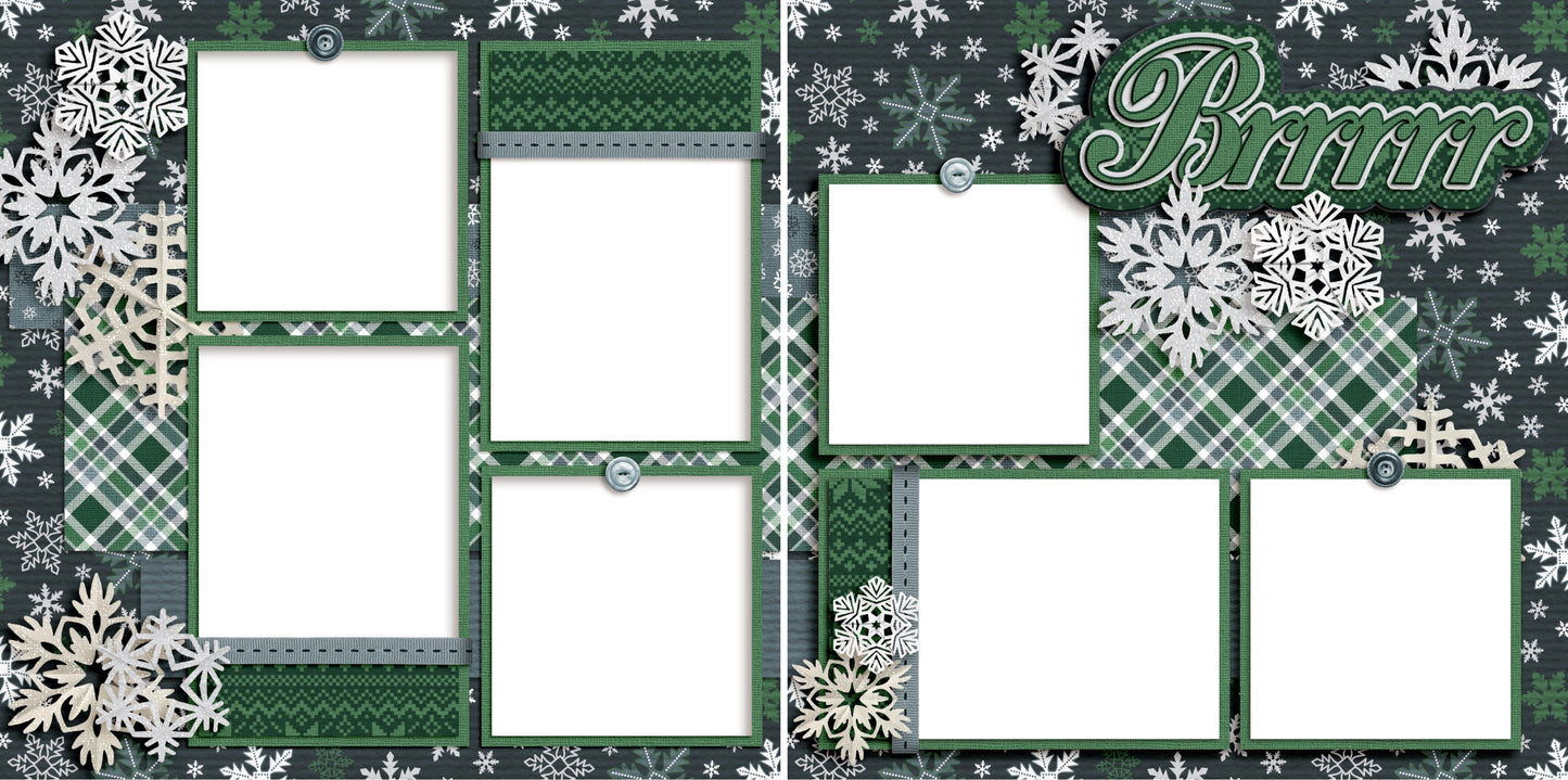 Brrrr - Digital Scrapbook Pages - INSTANT DOWNLOAD - EZscrapbooks Scrapbook Layouts Winter