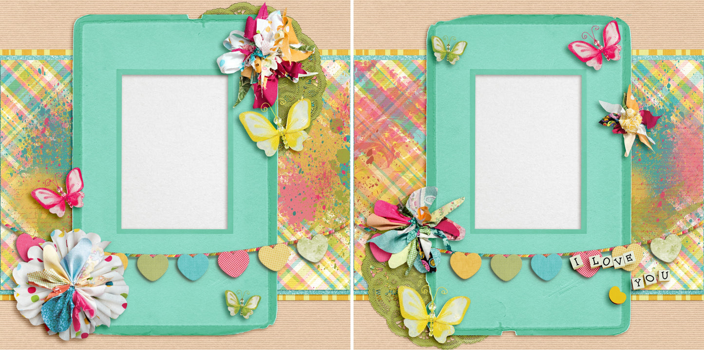 A Splash of Color - 4170 - EZscrapbooks Scrapbook Layouts Girls, Spring - Easter