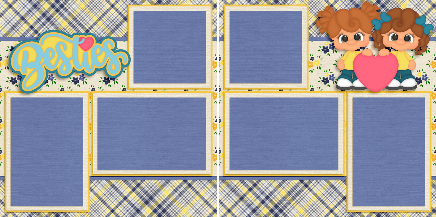 Besties -3750 - EZscrapbooks Scrapbook Layouts Girls