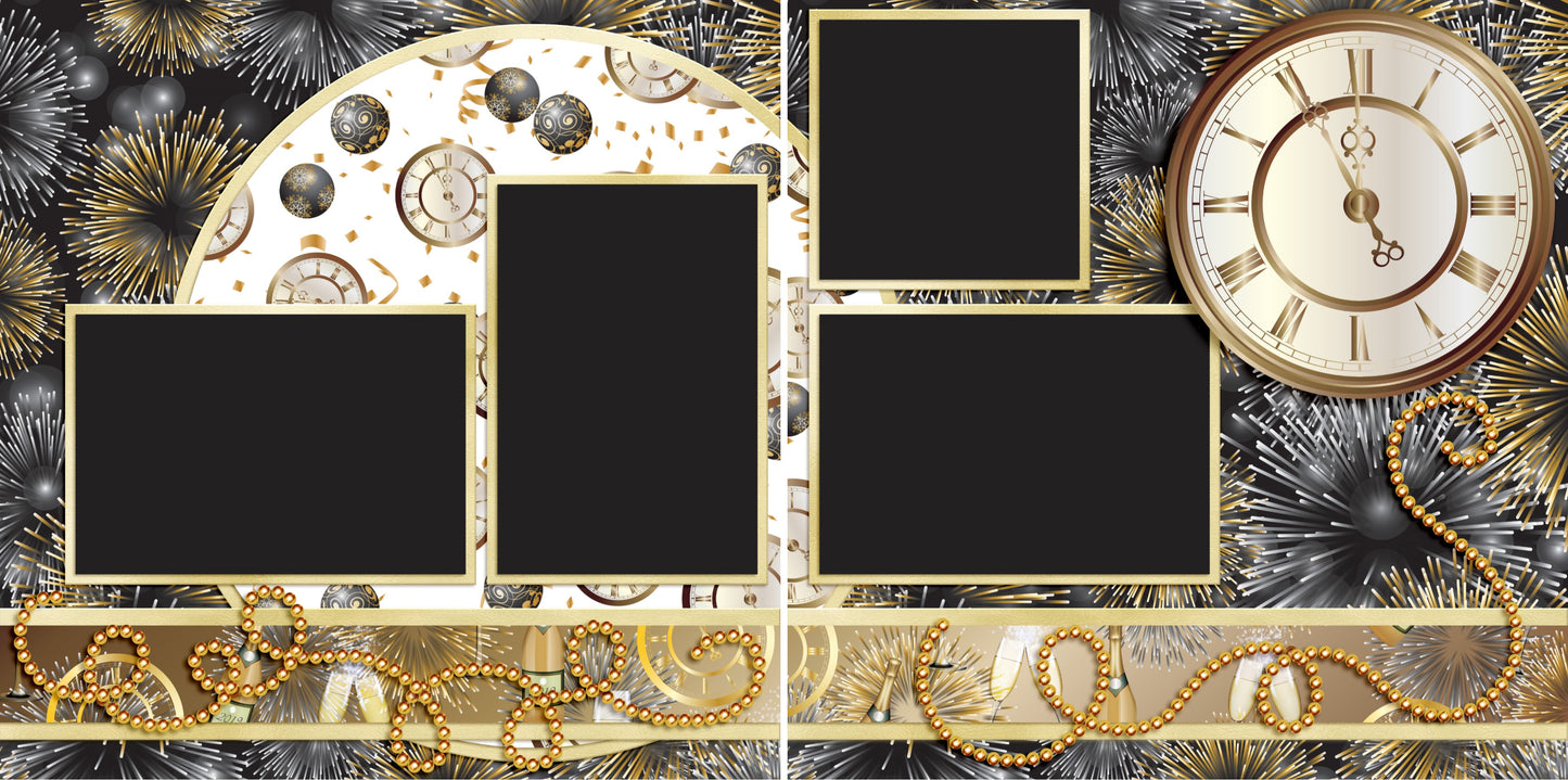 New Year's Celebration - 3676 - EZscrapbooks Scrapbook Layouts New Year's
