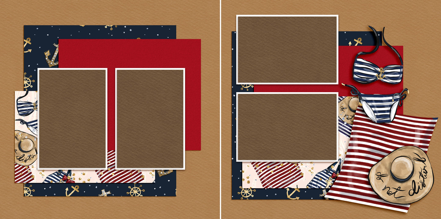 Nautical Essentials - 5460 - EZscrapbooks Scrapbook Layouts Beach, cruise, Vacation
