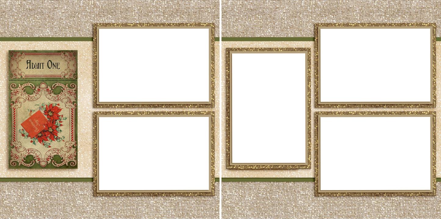 Christmas Ticket - Digital Scrapbook Pages - INSTANT DOWNLOAD - EZscrapbooks Scrapbook Layouts Christmas