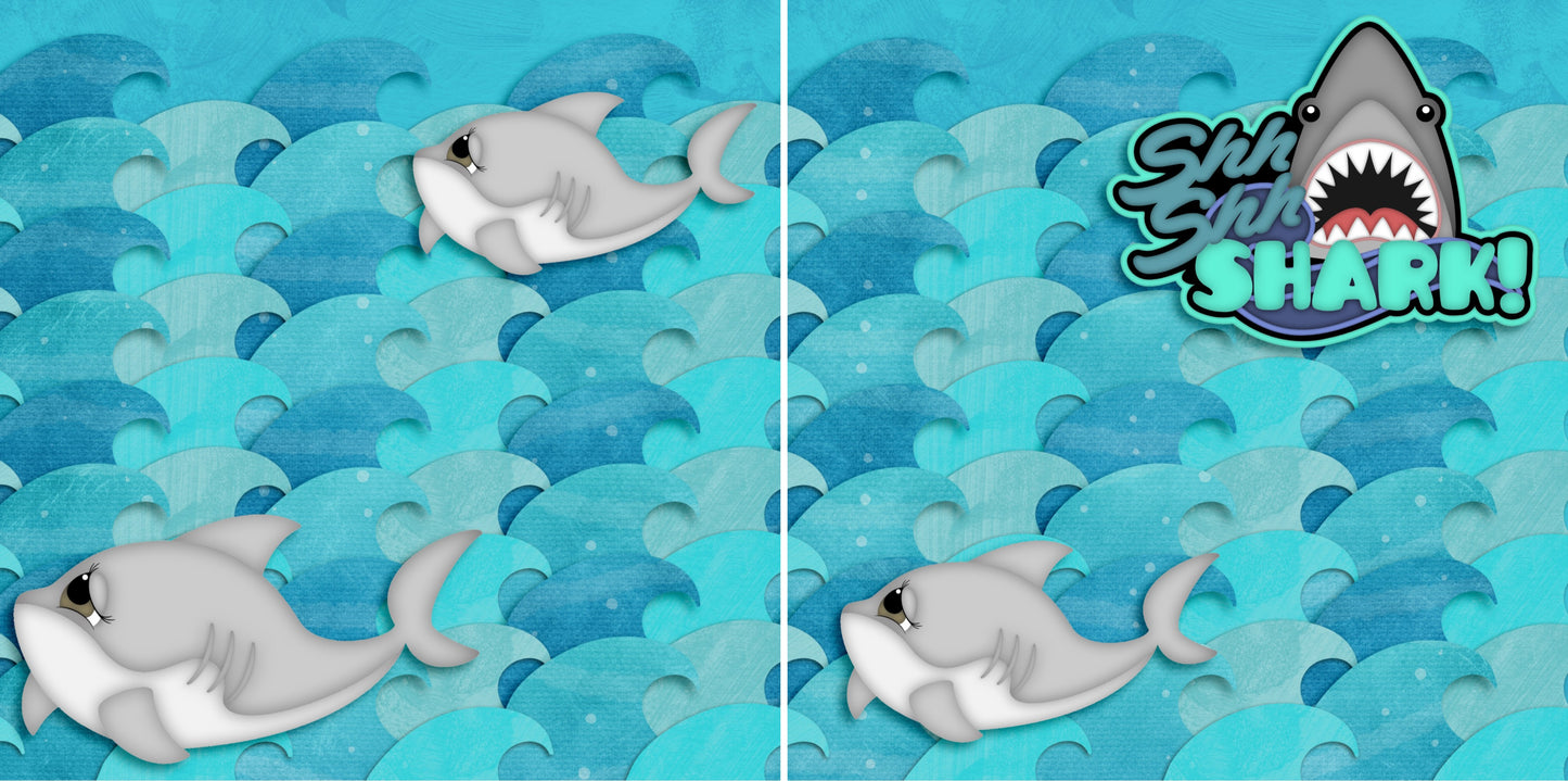 Shark NPM - 3105 - EZscrapbooks Scrapbook Layouts Beach - Tropical, Swimming - Pool