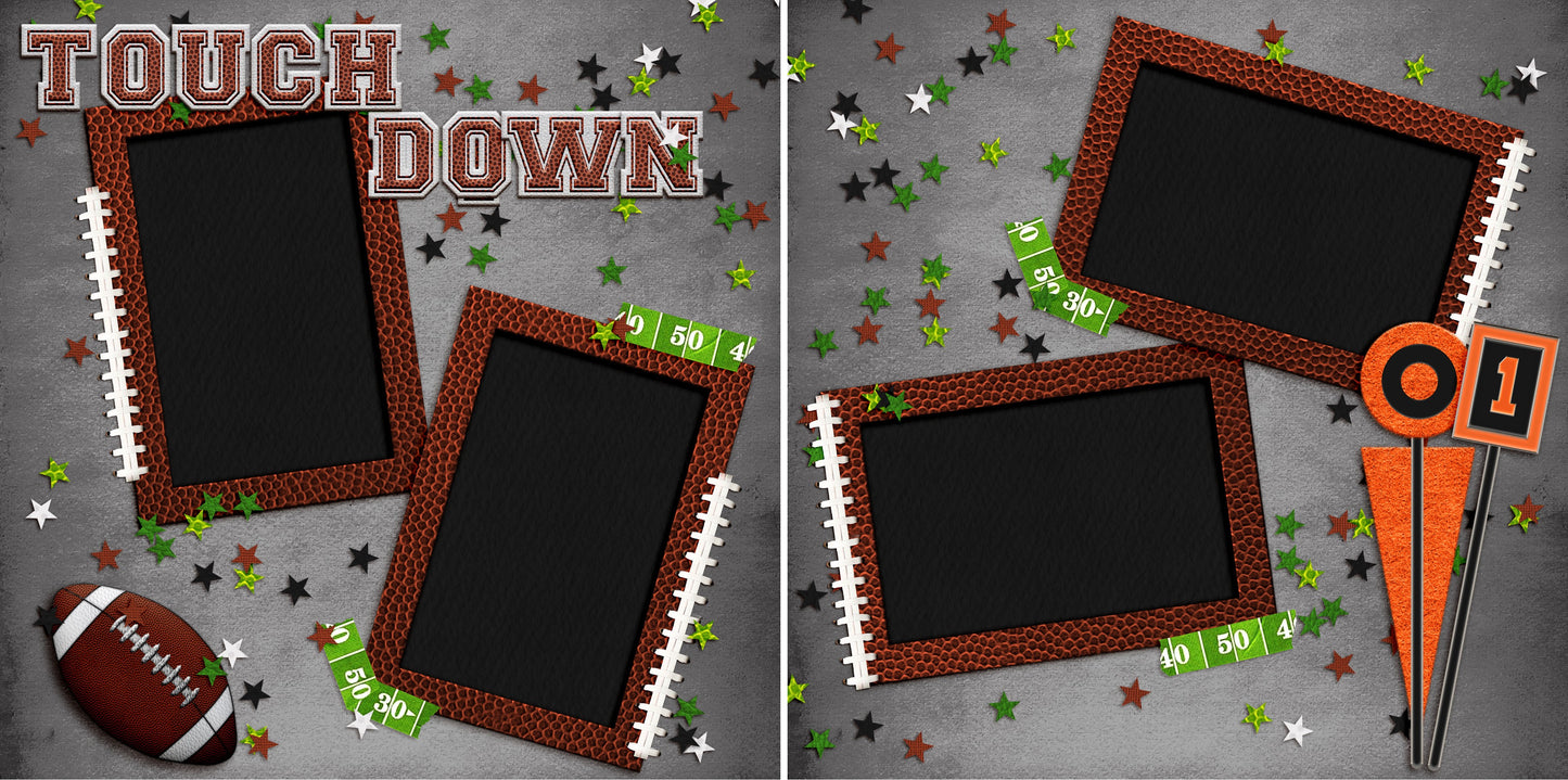 Touch Down - 4486 - EZscrapbooks Scrapbook Layouts football, Sports