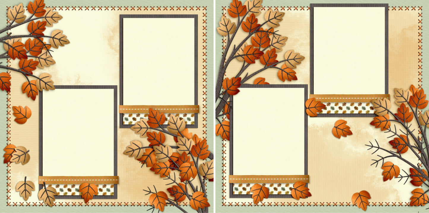 Fall Leaves - 4372 - EZscrapbooks Scrapbook Layouts Fall - Autumn