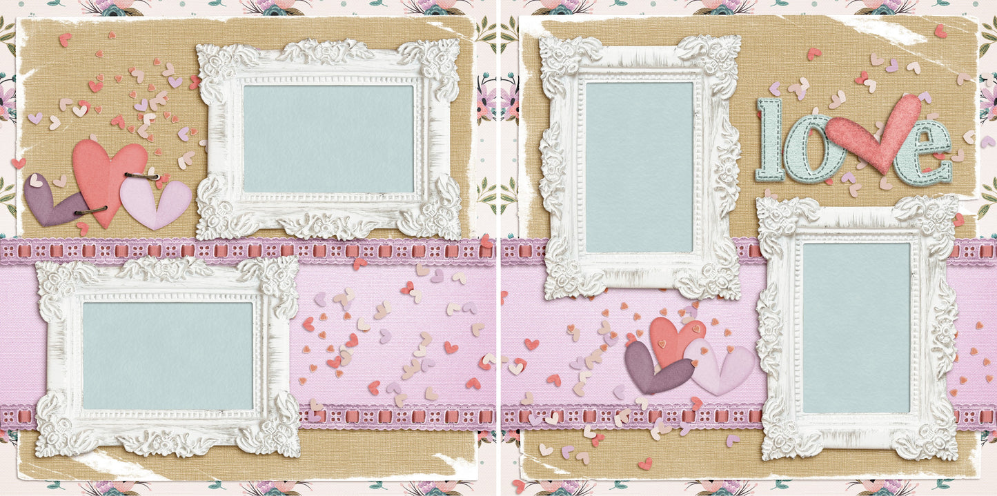 Love - 4564 - EZscrapbooks Scrapbook Layouts Love - Valentine