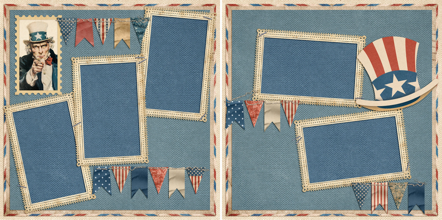 Uncle Sam - 4866 - EZscrapbooks Scrapbook Layouts July 4th - Patriotic