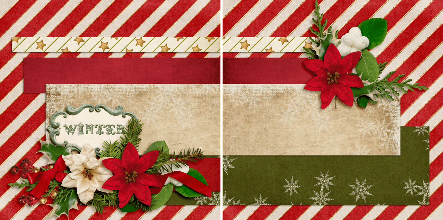 Winter NPM - 3529 - EZscrapbooks Scrapbook Layouts Christmas