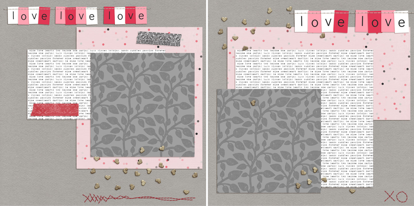 Love Love Love NPM - 4655 - EZscrapbooks Scrapbook Layouts Love - Valentine