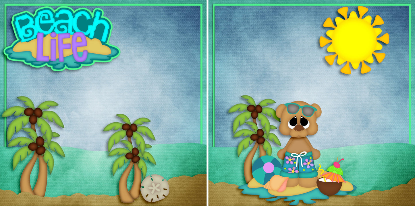 Beach Life Boy NPM - 2989 - EZscrapbooks Scrapbook Layouts Beach - Tropical