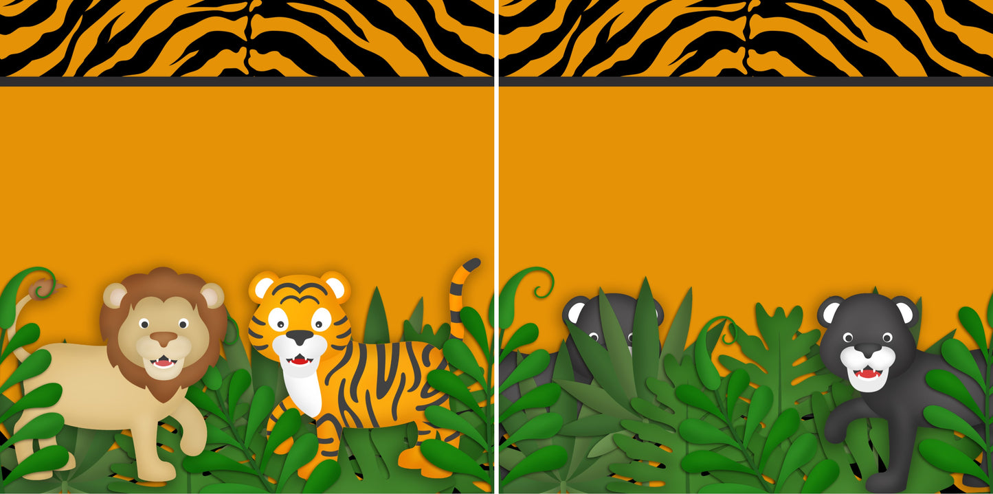Safari Cats NPM - 2380 - EZscrapbooks Scrapbook Layouts Animals, Disney