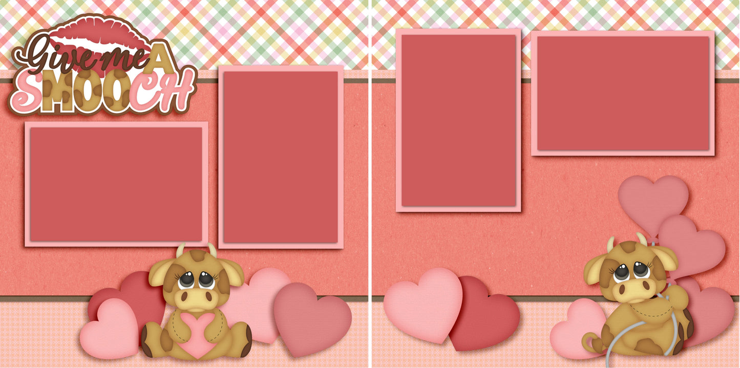 Give me a Smooch - 3466 - EZscrapbooks Scrapbook Layouts Baby - Toddler, Love - Valentine