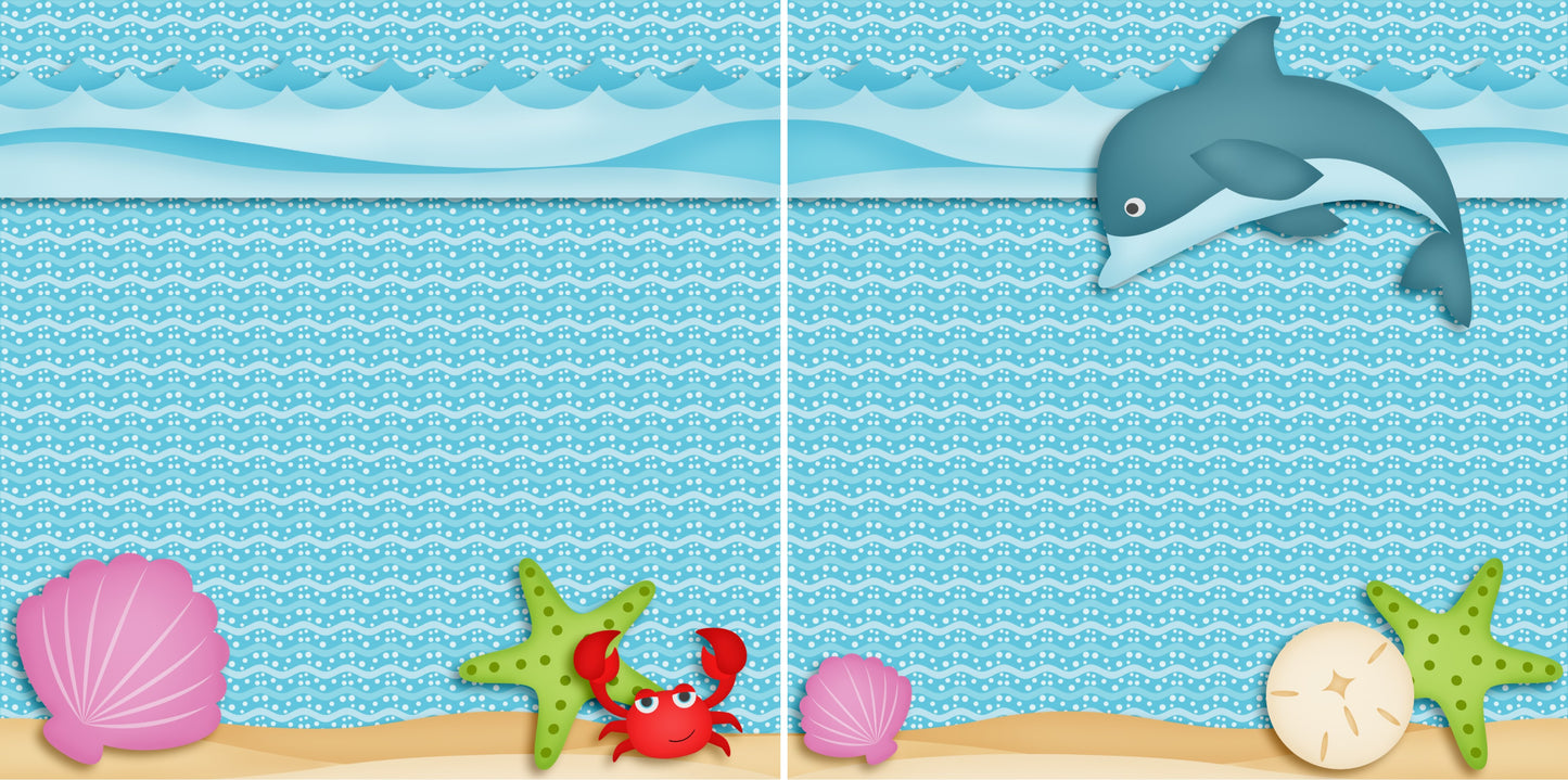 Dolfin Fun NPM - 3795 - EZscrapbooks Scrapbook Layouts Beach - Tropical, Summer, Swimming - Pool