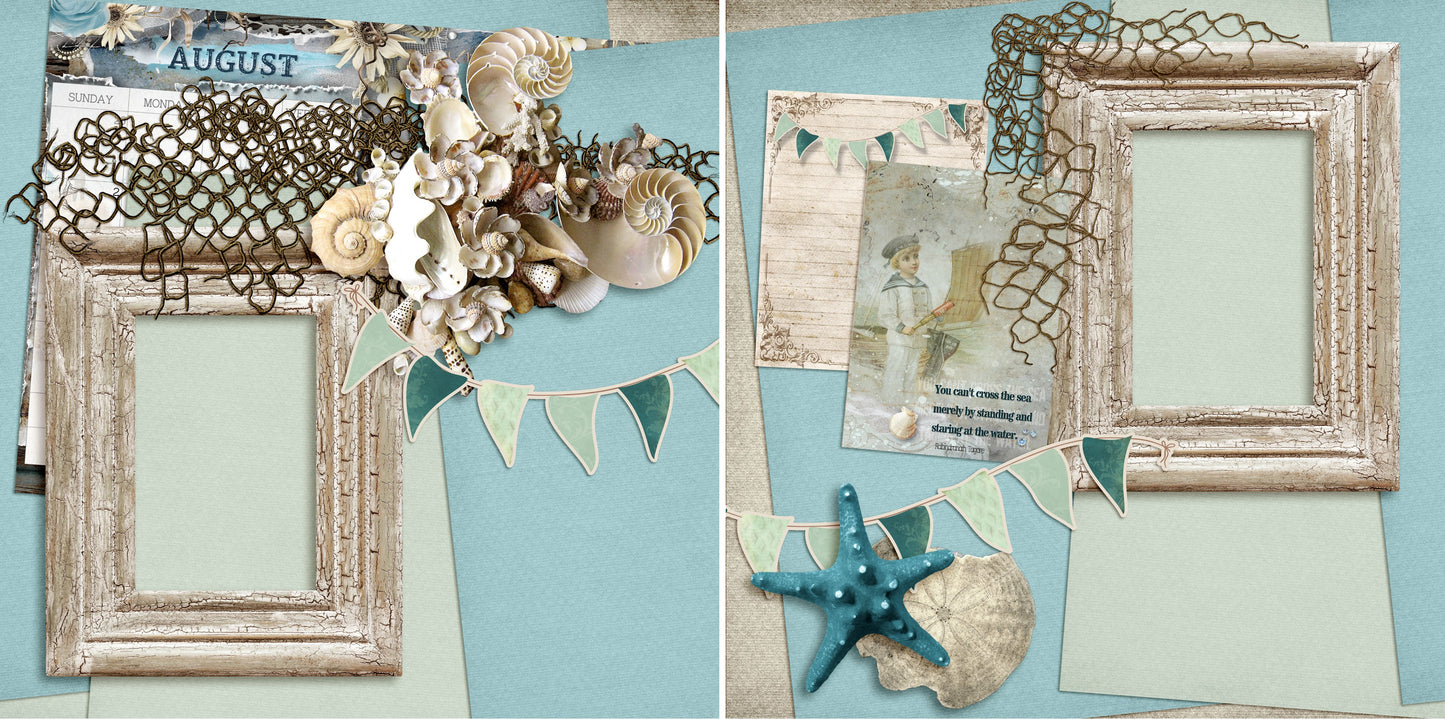 August - 4836 - EZscrapbooks Scrapbook Layouts Months of the Year