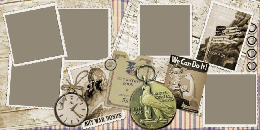 WWII - 579 - EZscrapbooks Scrapbook Layouts Family, Heritage, Military