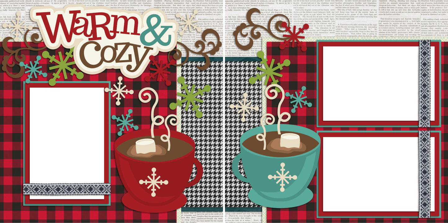 Warm & Cozy - Digital Scrapbook Pages - INSTANT DOWNLOAD - EZscrapbooks Scrapbook Layouts Christmas, Winter