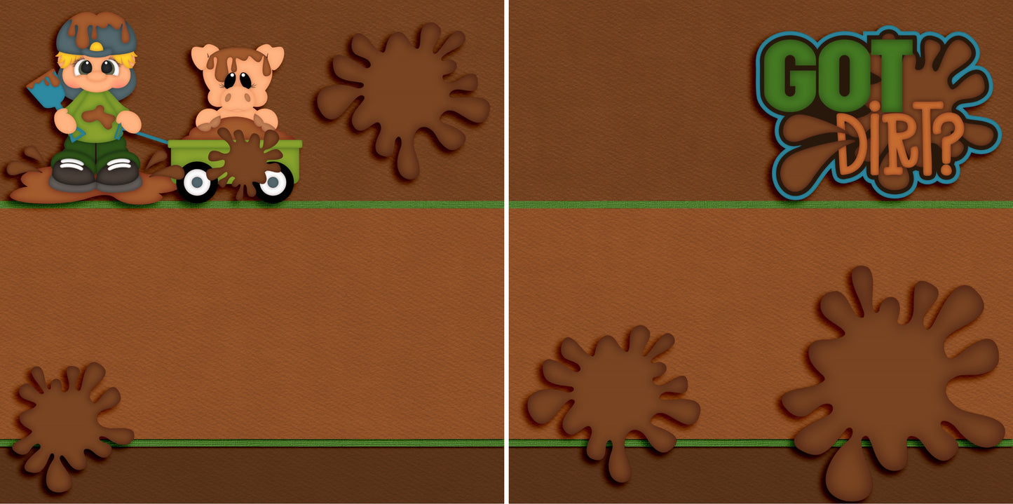 Got Dirt? NPM - 3451 - EZscrapbooks Scrapbook Layouts Kids, Outside Play