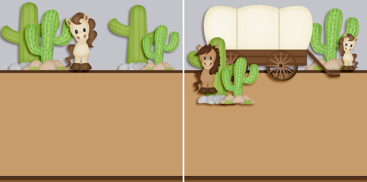 On the Range NPM - 3819 - EZscrapbooks Scrapbook Layouts Western - Cowboy