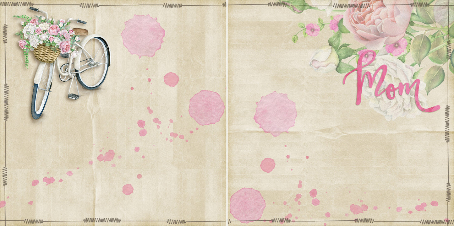 Mom - Rose Basket NPM - 5529 - EZscrapbooks Scrapbook Layouts Family, mom