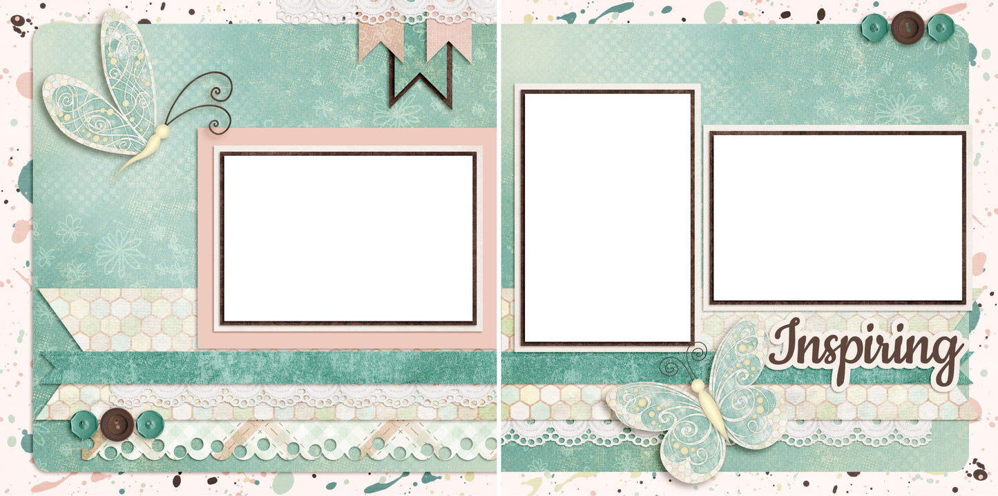 Inspiring - Digital Scrapbook Pages - INSTANT DOWNLOAD - 2019 - EZscrapbooks Scrapbook Layouts Girls, Other