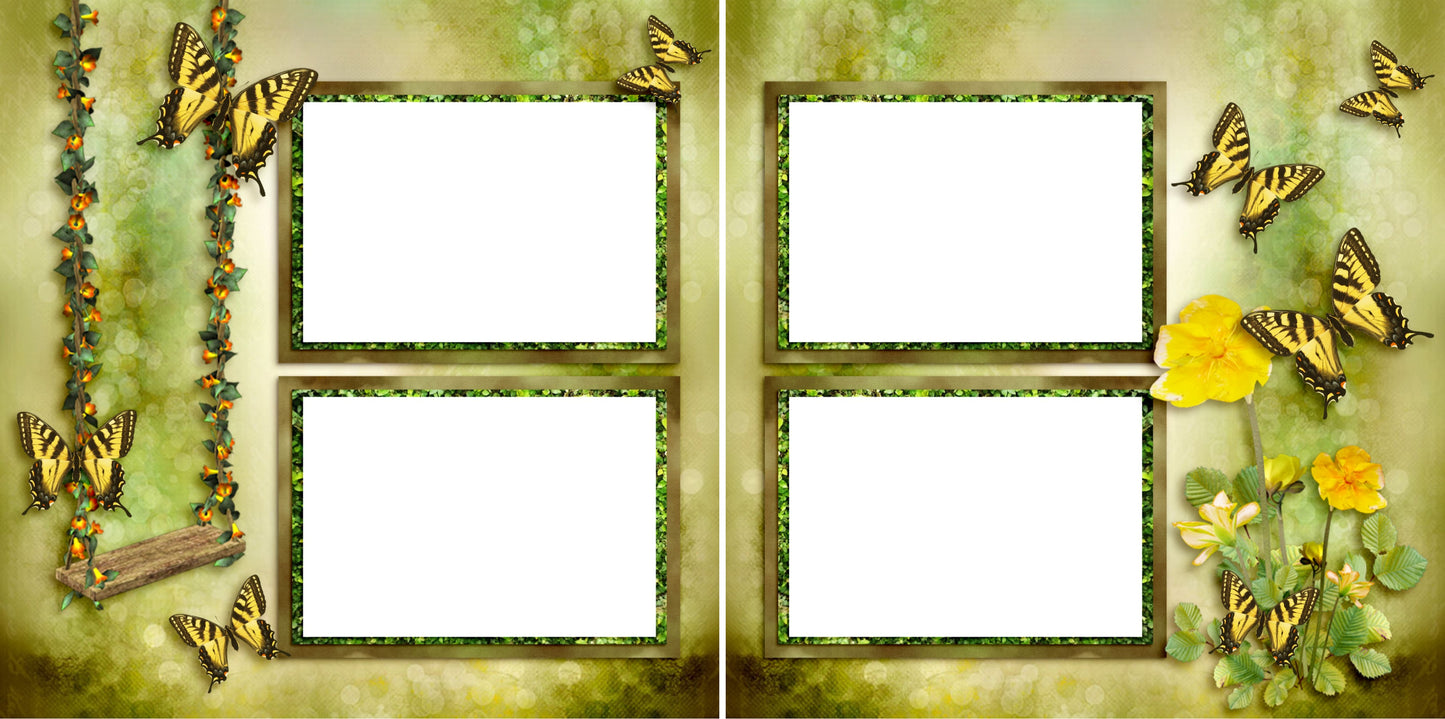 Swing into Spring - Digital Scrapbook Pages - INSTANT DOWNLOAD - EZscrapbooks Scrapbook Layouts Spring - Easter