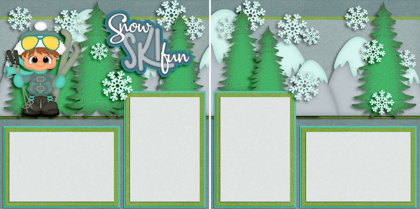 Snow Ski Fun Boy - 3746 - EZscrapbooks Scrapbook Layouts Winter