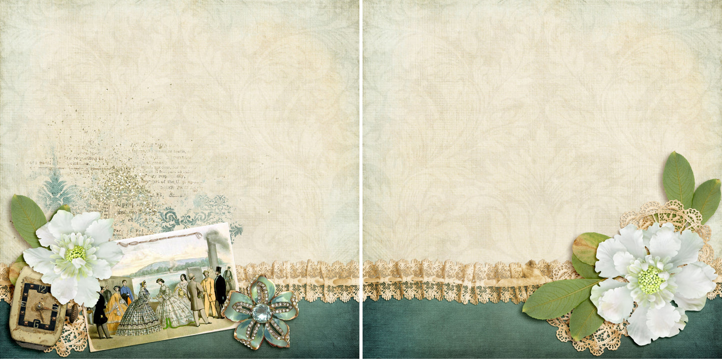 Antiques NPM - 4625 - EZscrapbooks Scrapbook Layouts Heritage