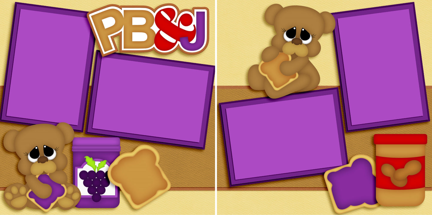PB&J - 3454 - EZscrapbooks Scrapbook Layouts Foods, Kids