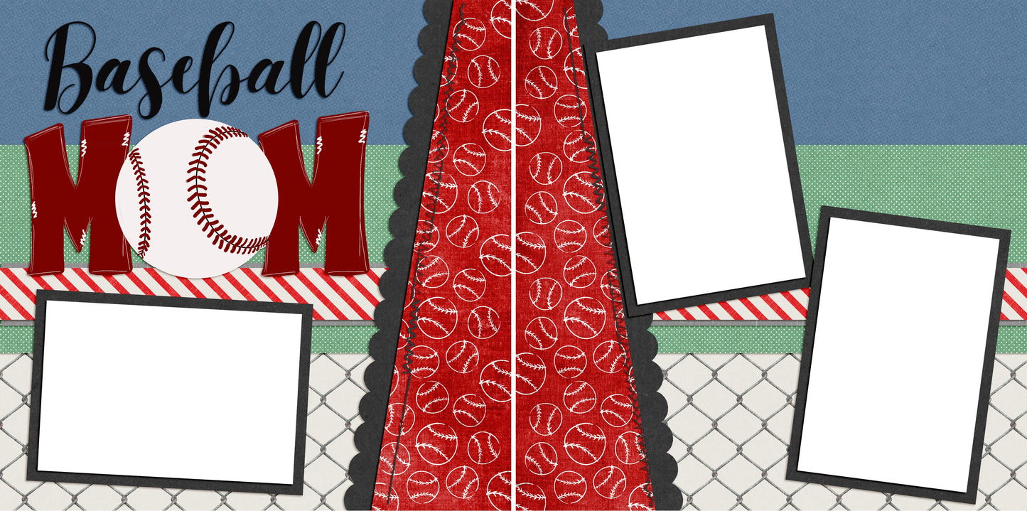 Baseball Mom - Digital Scrapbook Pages - INSTANT DOWNLOAD - EZscrapbooks Scrapbook Layouts baseball, Sports