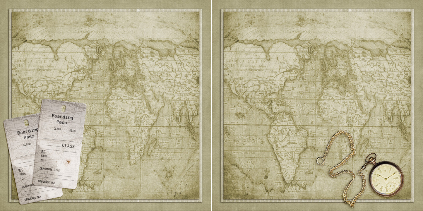 Vintage Travel 2 NPM - 3703 - EZscrapbooks Scrapbook Layouts travel, Vacation