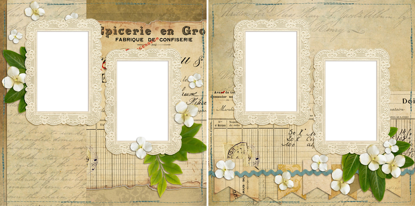 Ephemera - Digital Scrapbook Pages - INSTANT DOWNLOAD - EZscrapbooks Scrapbook Layouts Ephemera, Heritage