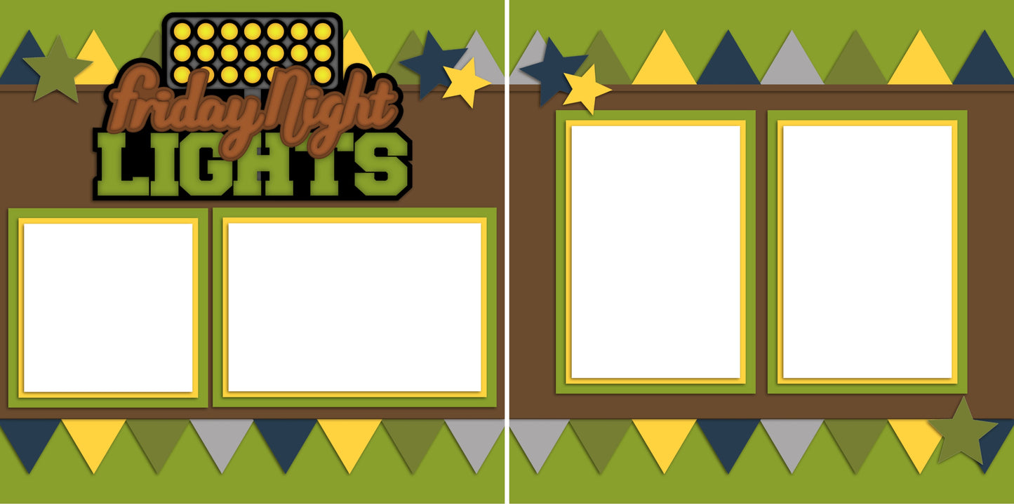 Friday Night Lights - Digital Scrapbook Pages - INSTANT DOWNLOAD - EZscrapbooks Scrapbook Layouts Sports