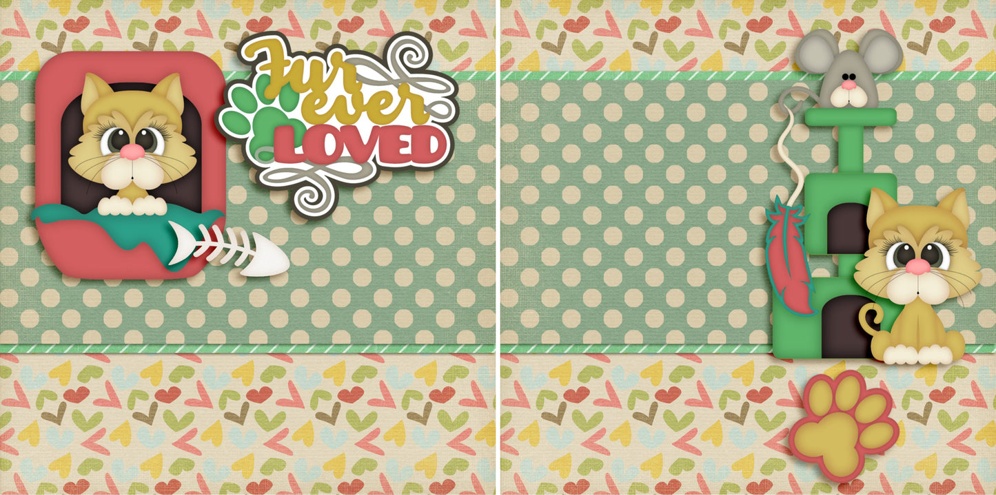 Fur Ever Loved Cat NPM - 3145 - EZscrapbooks Scrapbook Layouts Cats, Pets