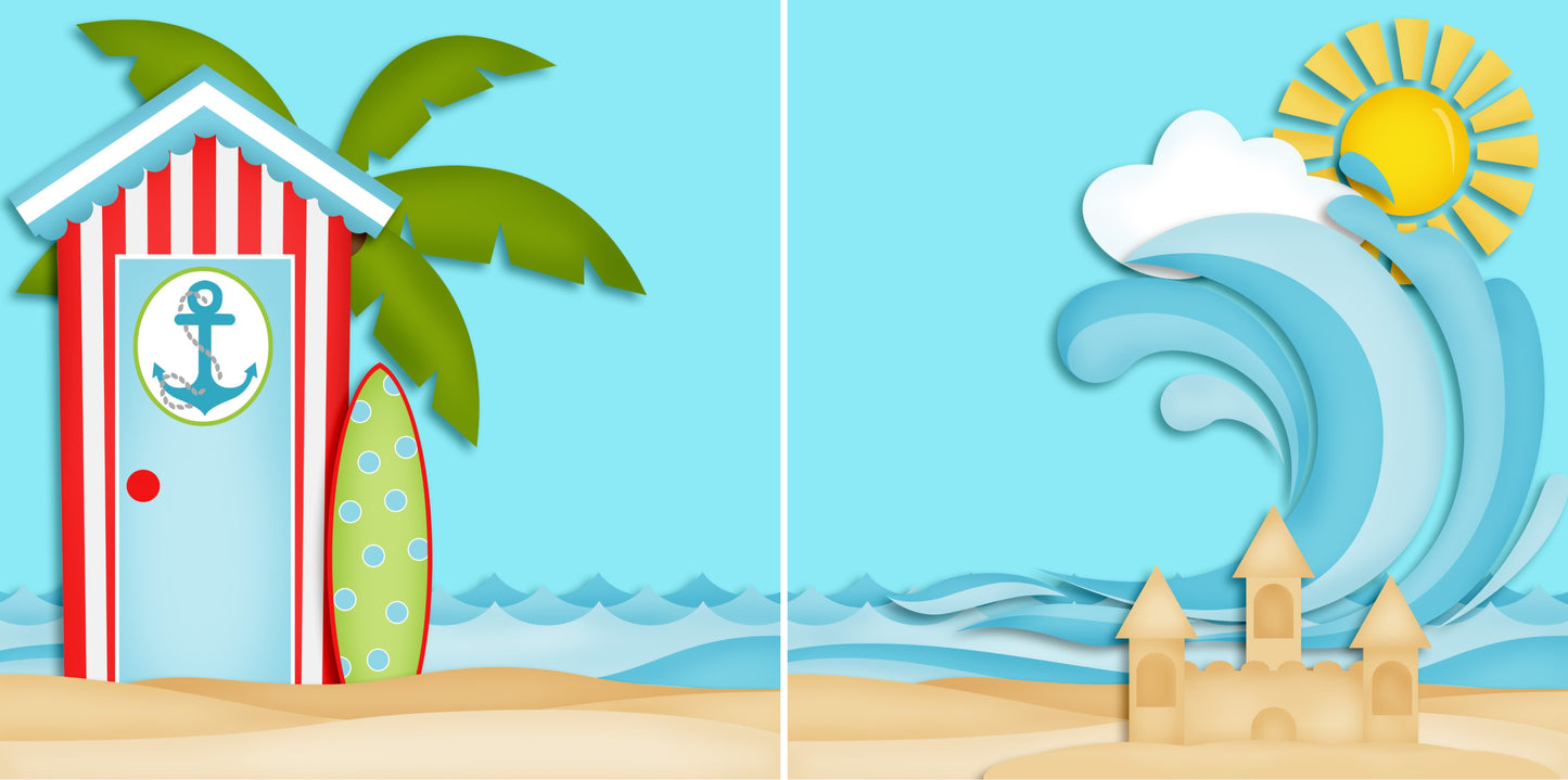 To the Beach NPM - 3793 - EZscrapbooks Scrapbook Layouts Beach - Tropical, Summer, Swimming - Pool