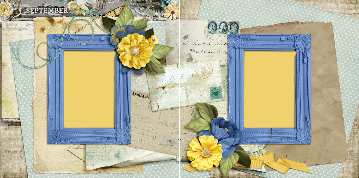 September - 4838 - EZscrapbooks Scrapbook Layouts Months of the Year