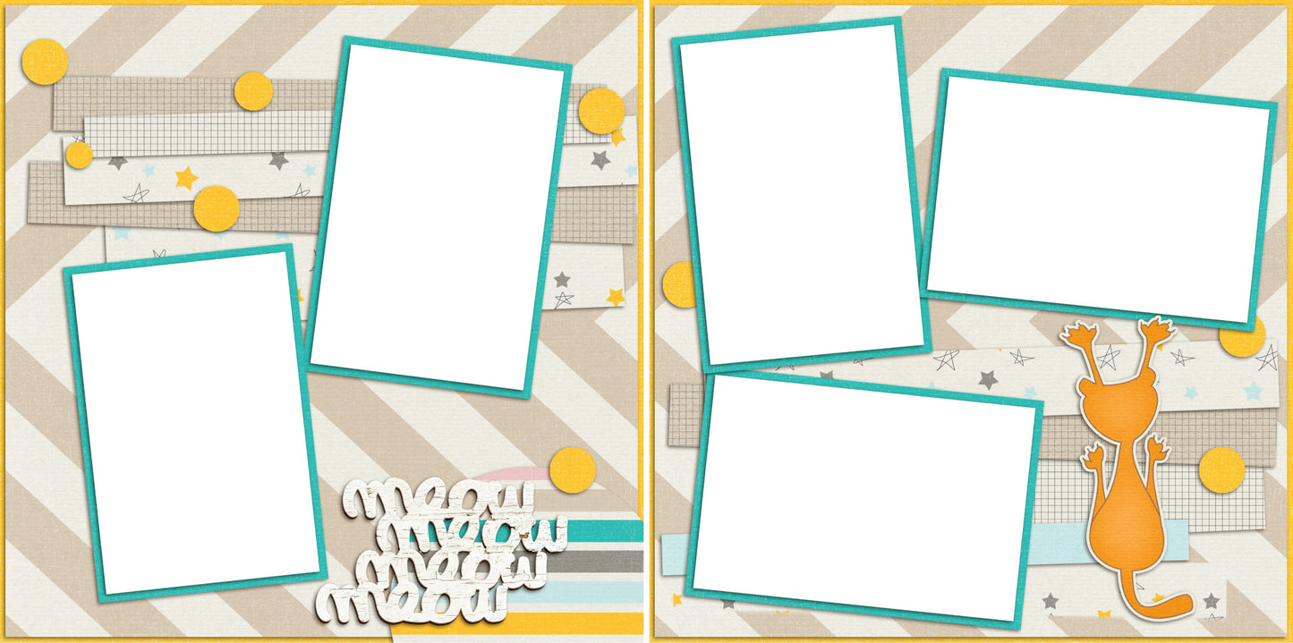 Meow - Digital Scrapbook Pages - INSTANT DOWNLOAD - EZscrapbooks Scrapbook Layouts Pets
