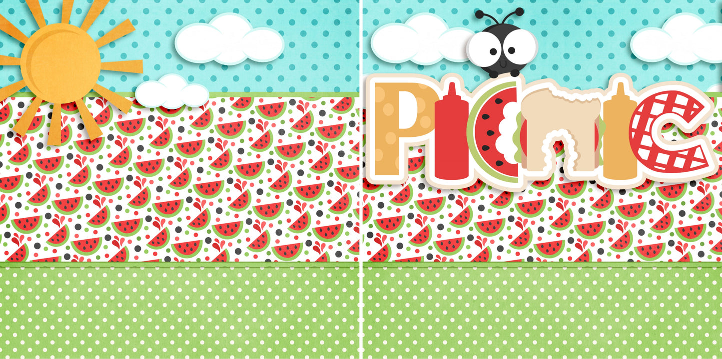 Picnic NPM - 3217 - EZscrapbooks Scrapbook Layouts July 4th - Patriotic, Summer