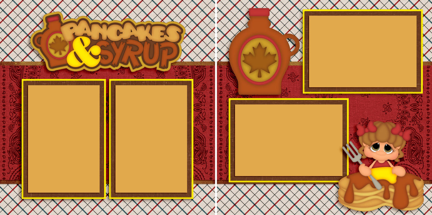 Pancakes & Syrup Girl - 3146 - EZscrapbooks Scrapbook Layouts Foods, Kids