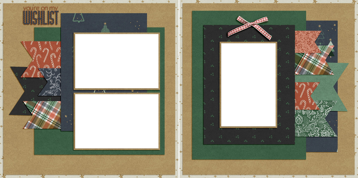 You're On My Wishlist - Digital Scrapbook Pages - INSTANT DOWNLOAD - EZscrapbooks Scrapbook Layouts Christmas, holidays, santa