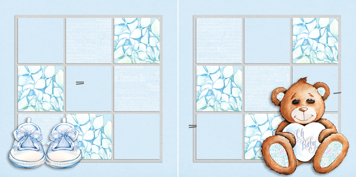 Oh Baby Boy Bear NPM - 5045 - EZscrapbooks Scrapbook Layouts Baby