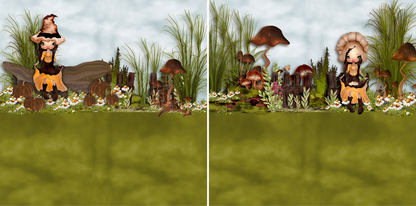 Autumn Garden NPM - 2872 - EZscrapbooks Scrapbook Layouts Fall - Autumn, Littles