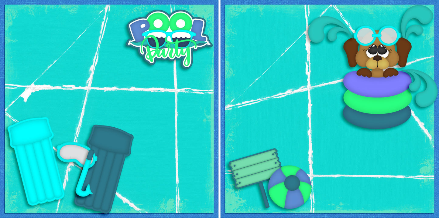 Pool Party NPM - 4607 - EZscrapbooks Scrapbook Layouts Swimming - Pool