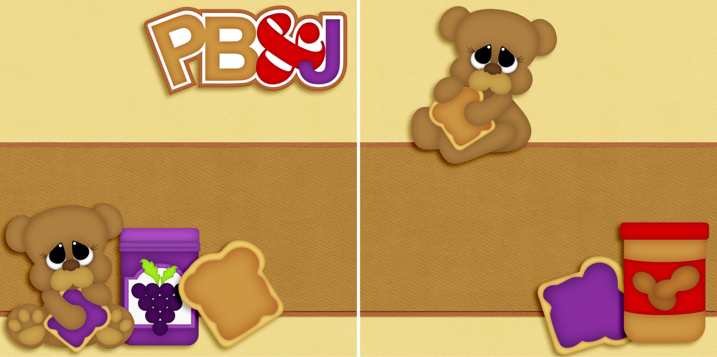 PB&J NPM - 3455 - EZscrapbooks Scrapbook Layouts Foods, Kids